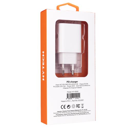 HYTECH HY-XE40 1PD 20W Hızlı Ev Şarj Adaptör  Type-C Hızlı